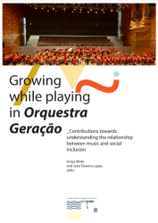 capa do livro "Growing while playing in orquestra geração"